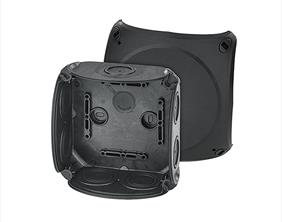 Hensel Black  Cable Junction Box - 130 x 130 x 77mm, IP66